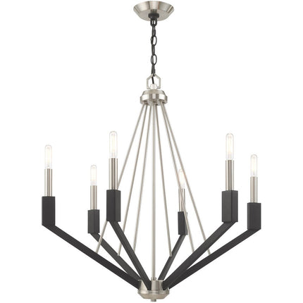 Six Light Dimmable Chandelier With Shades