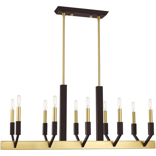 Ten Light Dimmable Chandelier With Shades
