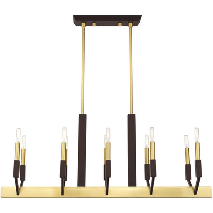 Ten Light Dimmable Chandelier With Shades