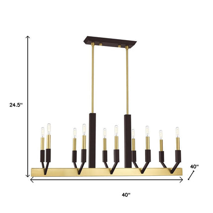 Ten Light Dimmable Chandelier With Shades
