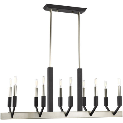 Ten Light Dimmable Chandelier With Shades