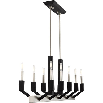Ten Light Dimmable Chandelier With Shades