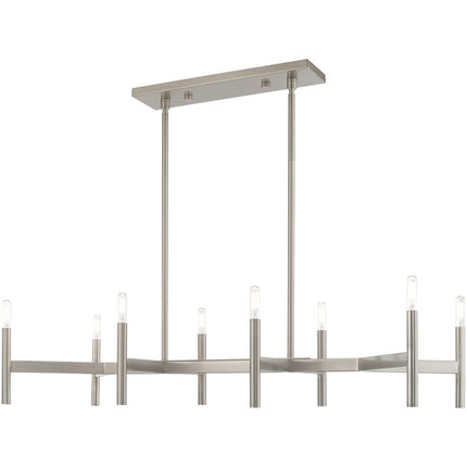 Eight Light Dimmable Chandelier With Shades