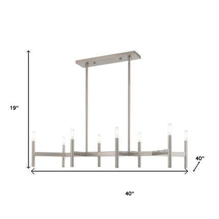 Eight Light Dimmable Chandelier With Shades