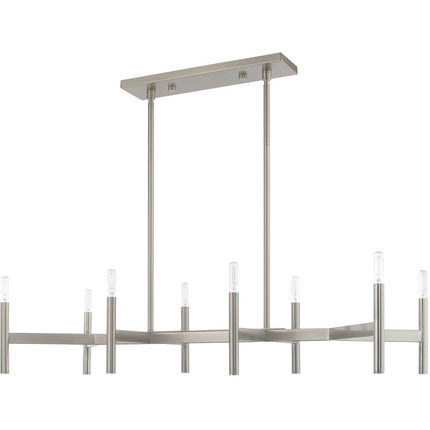 Eight Light Dimmable Chandelier With Shades