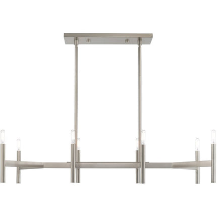 Eight Light Dimmable Chandelier With Shades