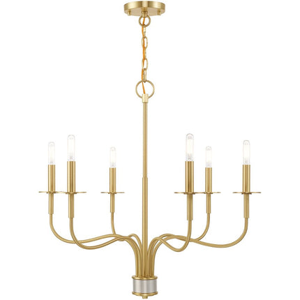 Six Light Dimmable Chandelier With Shades
