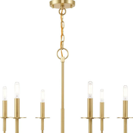 Six Light Dimmable Chandelier With Shades