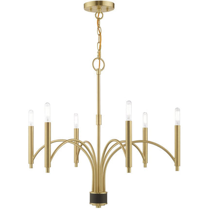 Six Light Dimmable Chandelier With Shades