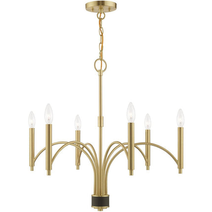 Six Light Dimmable Chandelier With Shades