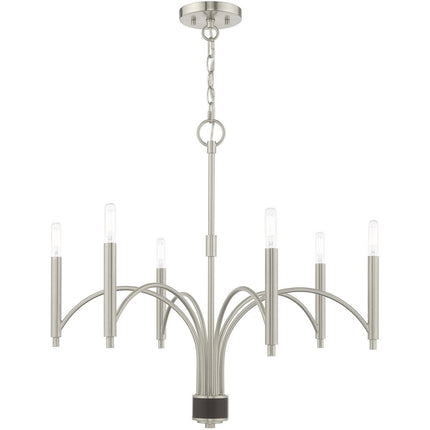 Six Light Dimmable Chandelier With Shades