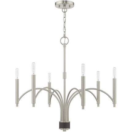 Six Light Dimmable Chandelier With Shades