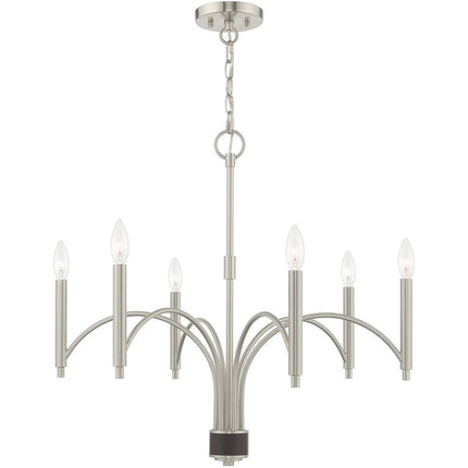 Six Light Dimmable Chandelier With Shades
