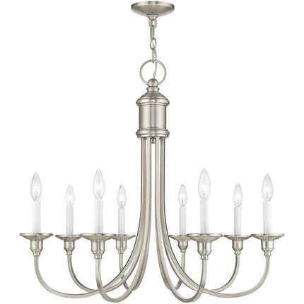 Eight Light Dimmable Chandelier With Shades