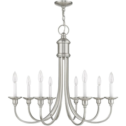 Eight Light Dimmable Chandelier With Shades