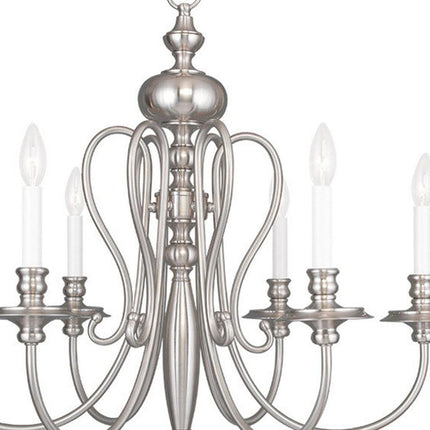 Six Light Dimmable Chandelier With Shades