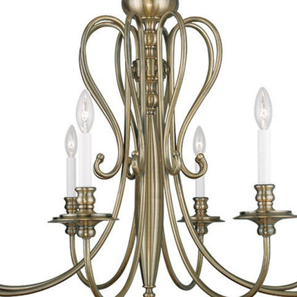 Eight Light Dimmable Chandelier With Shades
