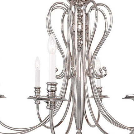 Eight Light Dimmable Chandelier With Shades
