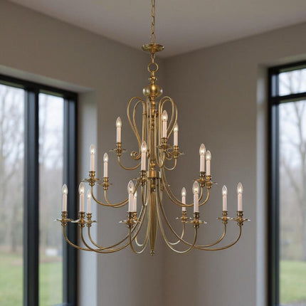 Multi Light Dimmable Chandelier With Shades