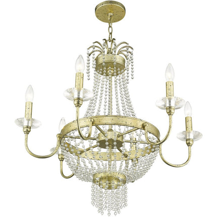 Six Light Dimmable Chandelier With Shades