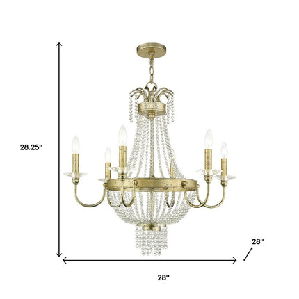 Six Light Dimmable Chandelier With Shades