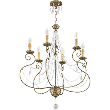 Six Light Dimmable Chandelier With Shades