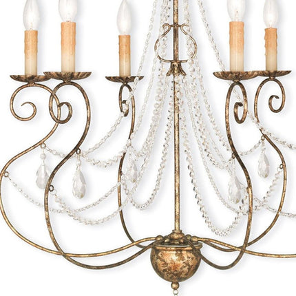 Six Light Dimmable Chandelier With Shades