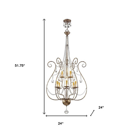 Nine Light Dimmable Chandelier With Shades