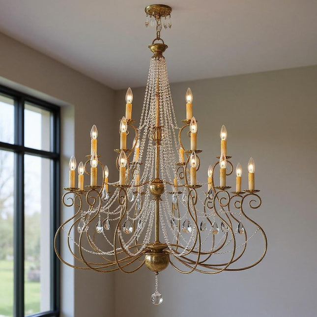 Multi Light Dimmable Chandelier With Shades