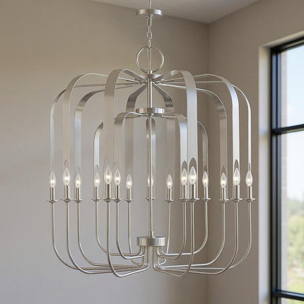 Multi Light Dimmable Chandelier With Shades