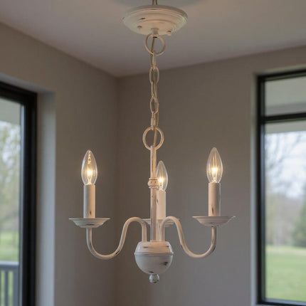 Three Light Dimmable Chandelier With Shades