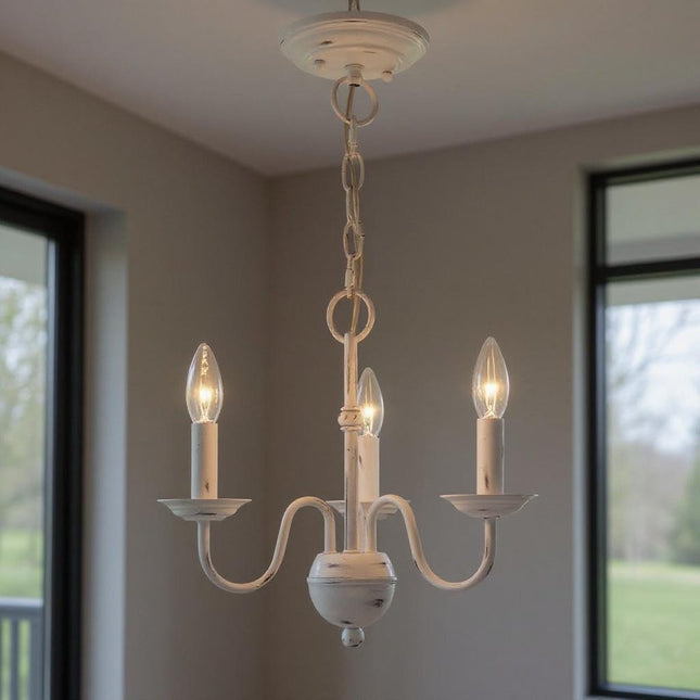 Three Light Dimmable Chandelier With Shades