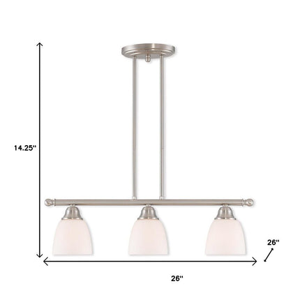 Three Light Dimmable Chandelier With Shades