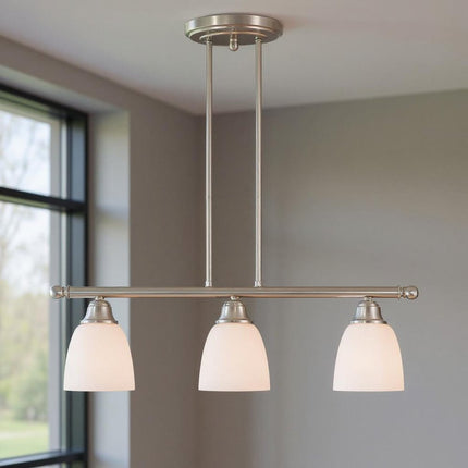 Three Light Dimmable Chandelier With Shades