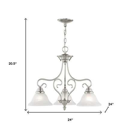 Three Light Dimmable Chandelier With Shades