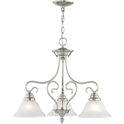 Three Light Dimmable Chandelier With Shades