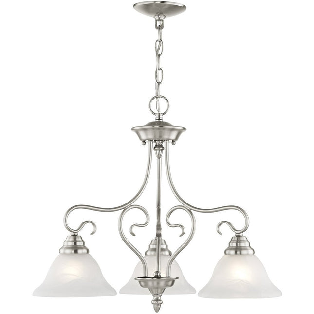 Three Light Dimmable Chandelier With Shades