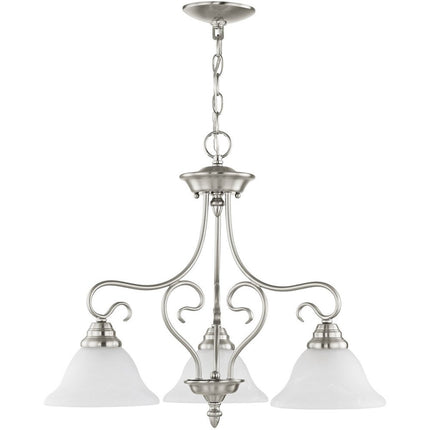 Three Light Dimmable Chandelier With Shades