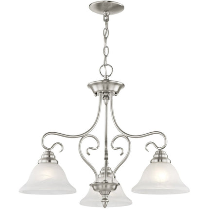 Three Light Dimmable Chandelier With Shades