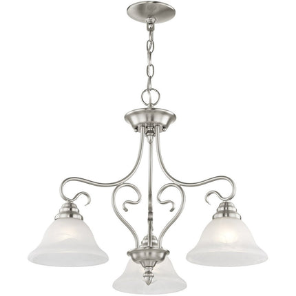 Three Light Dimmable Chandelier With Shades