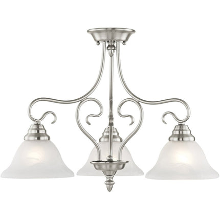 Three Light Dimmable Chandelier With Shades