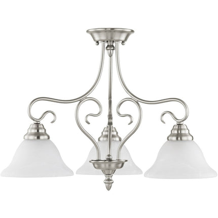 Three Light Dimmable Chandelier With Shades