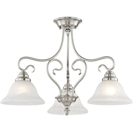 Three Light Dimmable Chandelier With Shades