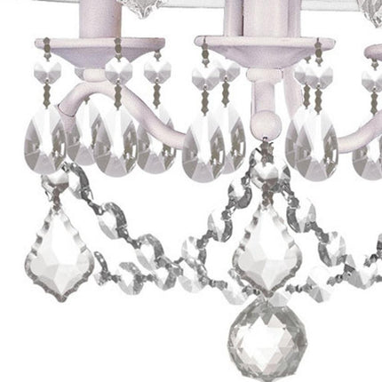 White Three Light Dimmable Chandelier With Shades