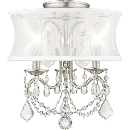 Three Light Dimmable Chandelier With Shades