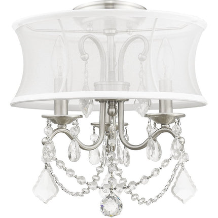 Three Light Dimmable Chandelier With Shades