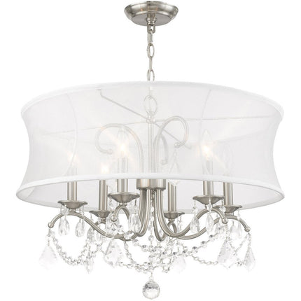 Six Light Dimmable Chandelier With Shades
