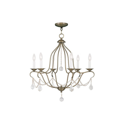Six Light Dimmable Chandelier With Shades