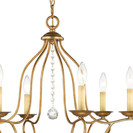 Six Light Dimmable Chandelier With Shades