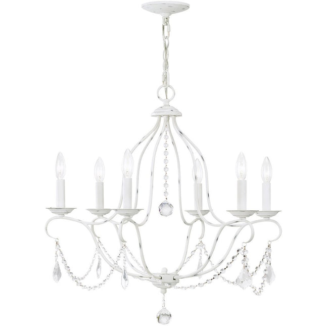 Six Light Dimmable Chandelier With Shades